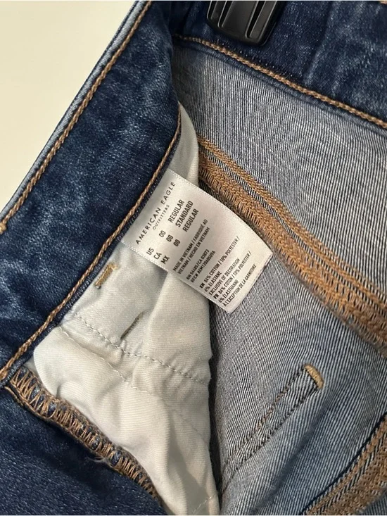 American Eagle Dark Blue Distressed Skinny Jeans Jegging 00 AEO - Picture 6 of 6